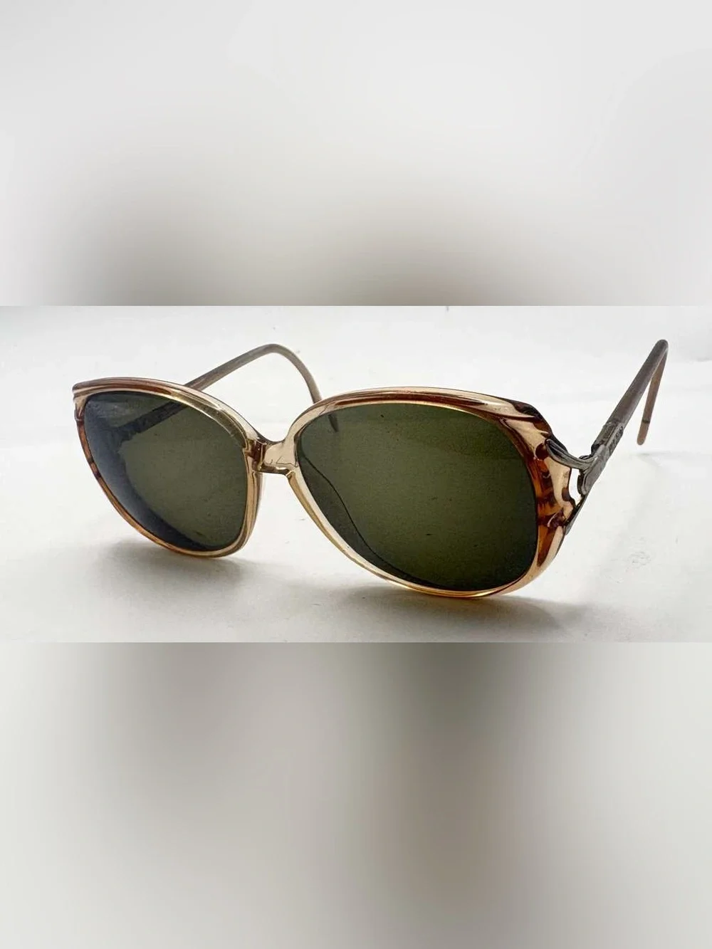 Vintage Luxottica Brown Translucent Oval Sunglasses Frames Only